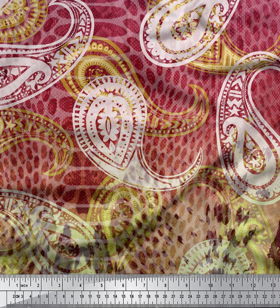 Soimoi Японская креп-сатиновая ткань с узором пейсли, принты на тканевой панели по метрам 42 дюйма