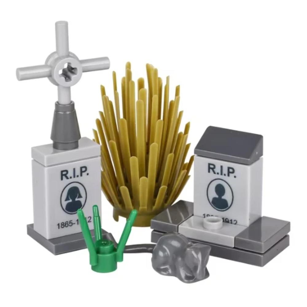 Хэллоуин Сцена Строительный Блок Фигурка MOC Кладбище Надгробие Змея Мышь Тыква Машина Летучая Мышь Уличный Фонарь Свеча Кирпичный Игрушка Подарок K023