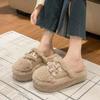 Мода 2024 Новые плюшевые тапочки Баотоу Сказочный стиль Верхняя одежда Модная пряжка Толстая подошва Теплая женская обувь Повседневные Tenis De Mujer
