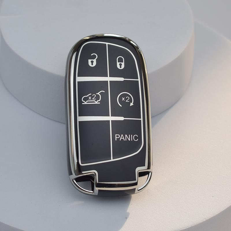 Чехол для ключей из ТПУ с 5 кнопками для Jeep Renegade Grand Cherokee для Dodge Ram Charger 1500 Challenger Chrysler 300C Journey