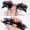 New Lady Small Rimless Square Diamonds Sunglasses Women Brand Fashion Rhinestone Gradient Rectangle Sun Glasses Female Uv400