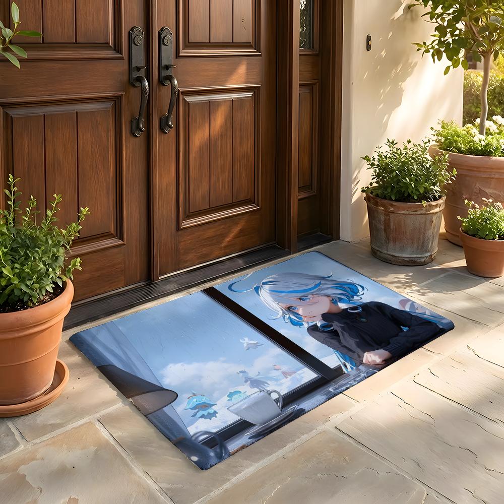 Floor Mat Soft Flannel Rug Non-Slip Absorbent Mat for Bathroom Bedroom Home Decor Genshin Impact Furina