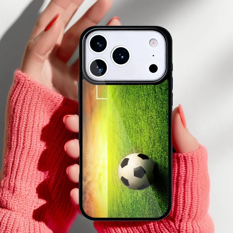 Зеленый чехол для телефона с футбольным полем для iPhone 17 16 15 14 13 Pro Max Задняя крышка для 12 11 Pro Coque