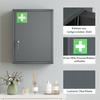 Wall-Mounted Medicine Cabinet with Lock, 3-Tier Steel Wall Cabinet, 40 x 15 x 53.5 cm, Charcoal Gray