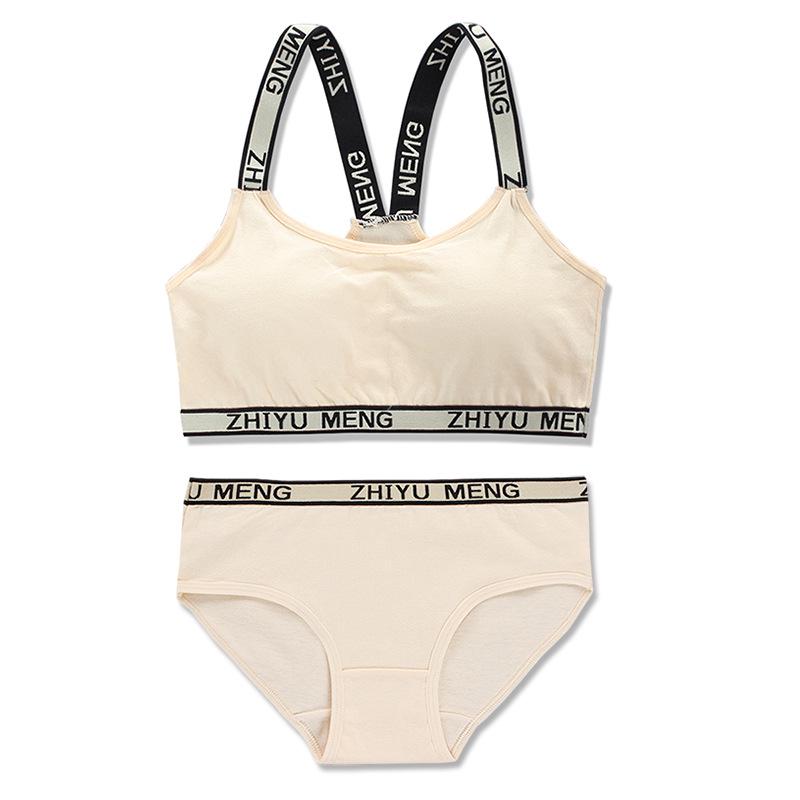 Girls Bra Cotton Underwear For Teenager Training Bra Set for Student Puberty Vest Brassiere Bras 8-14Years