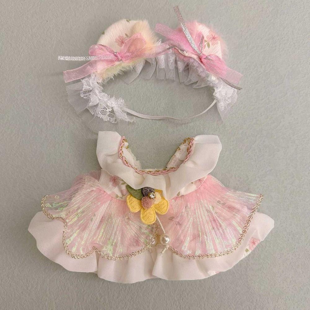 20CM Doll Clothes Multicolor Hairband Suspender Gift Cap Dress Suit Cotton Stuffed Doll