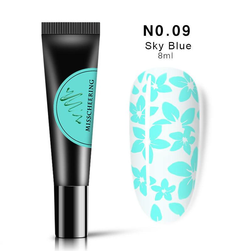 Гель-лак для ногтей 8 мл, черный, белый, красный, замачиваемый УФ-гель для печати, гель-лак для ногтей