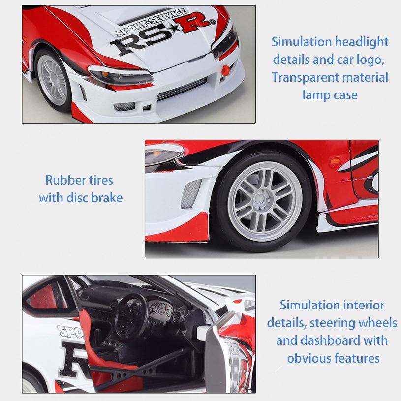 Welly Nissan Silvia в масштабе 1/24.(С15) RS-R модель автомобиля из сплава, литье под давлением, металлические игрушечные автомобили, модель автомобиля, коллекция высокой имитации, детские подарки