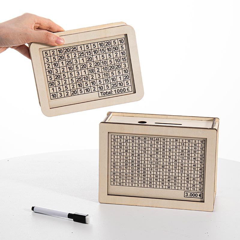 1000/2000/3000/5000/10000 Деревянный Сберегательный Ящик Копилка Сделай Сам Копилка С Целью Сбережения Ящик Для Хранения Денег Деревянные Изделия Ручной Работы