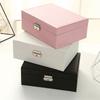 Dustproof Jewelry Storage Box PU Cosmetics Box Fashion Jewelry Display Case  for Home