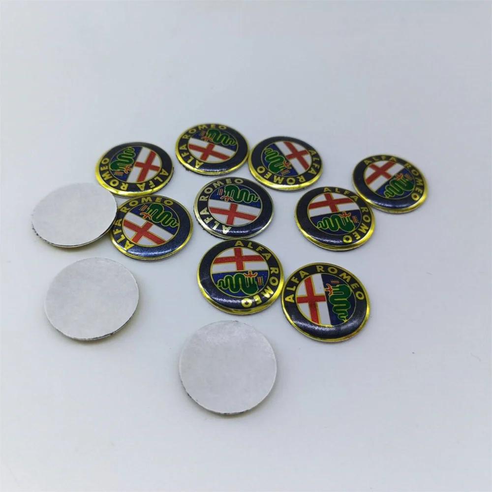 5pcs 11mm 14mm 15mm 15color For Alfa Romeo Stickers Mito 159 147 156 Giulietta Giulia F1 Stelvio Volante GT Car Key Emblem