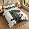 3Pcs Bedding SetAttack on Titan Soft Bed Sheet and Two Pillowcases Home Bedroom Decor