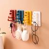 Creative Organizer Wall Mounted Adhesive Four Hook Set for Kitchen, Bathroom and Bedroom