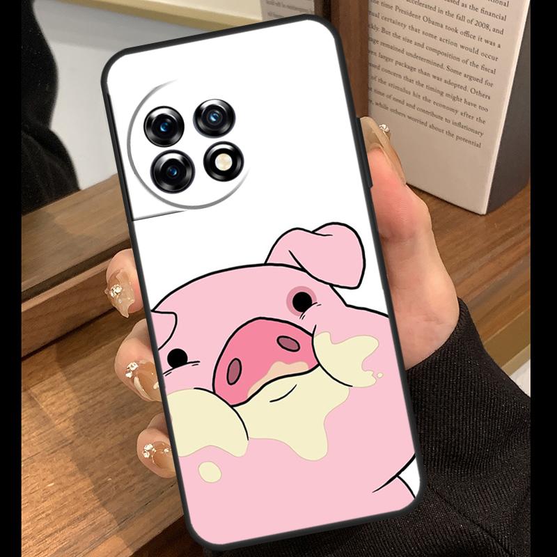 Милый РОЗОВЫЙ Kawai Чехол-Свинка Для OnePlus 13T 10T 15R 10R 12R 13R 13 12 11 9 10 Pro Nord CE 5 2 3 4 Lite N20 N30 Чехол