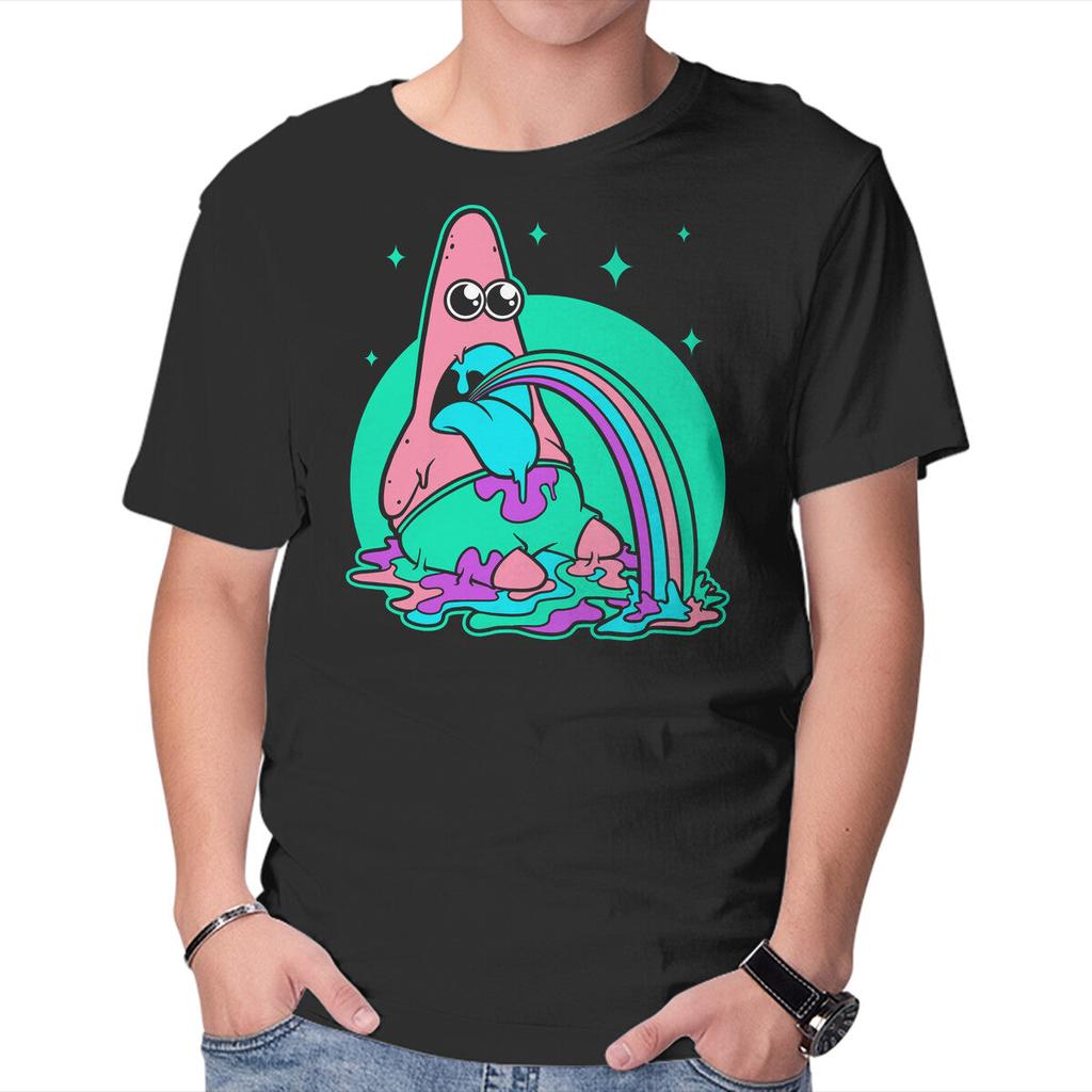 Unisex Crew Neck T-Shirt Star Cartoon Psychedelic Graphic Short Sleeve Casual Tee