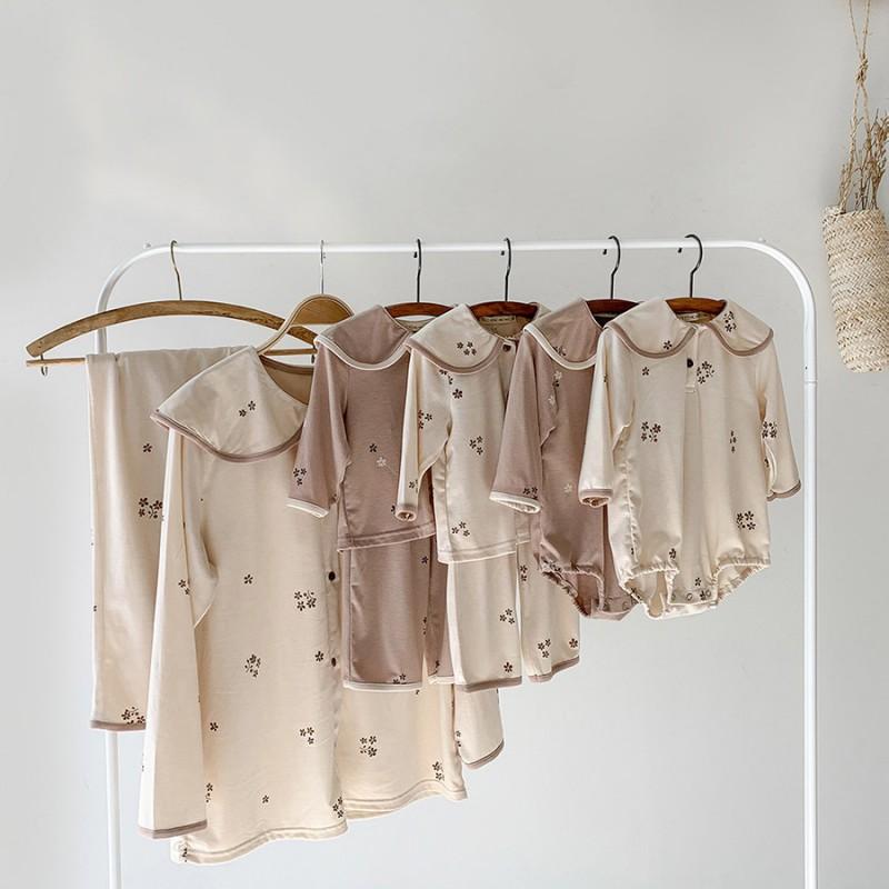 Soft Cotton Toddler Pajama Set Girls Long Sleeve Sleepwear A-Class Safety Floral Print
