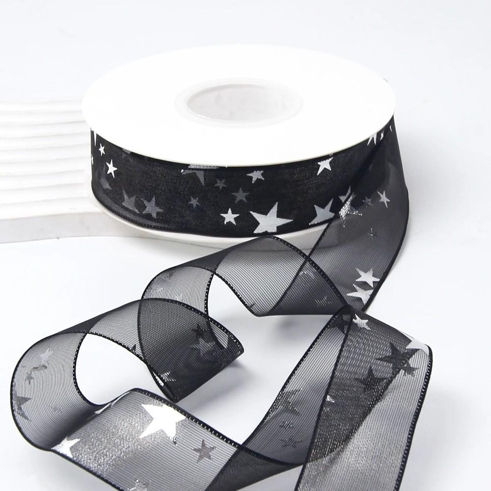 2.5cm Star Silk Ribbon Polyester Floral Bouquet Ribbon Creative Gifts Packaging Material