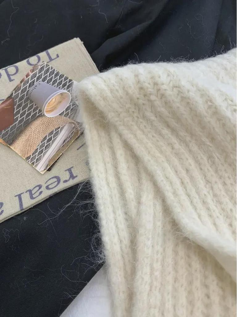Мягкий и толстый однотонный шарф из шерсти альпаки - высококачественный универсальный шарф в корейском стиле