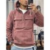Men's Hooded Multi-Pocket Leather Patch Sweatshirt - European & American Style