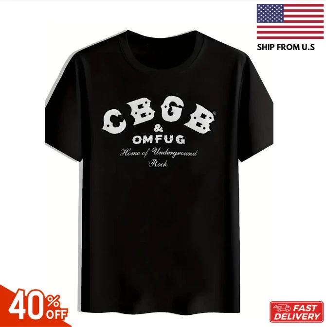 Мужская винтажная футболка с графическим принтом рок-группы -CBGB & HOM OF UNDERGROUND ROCK- фанатский принт