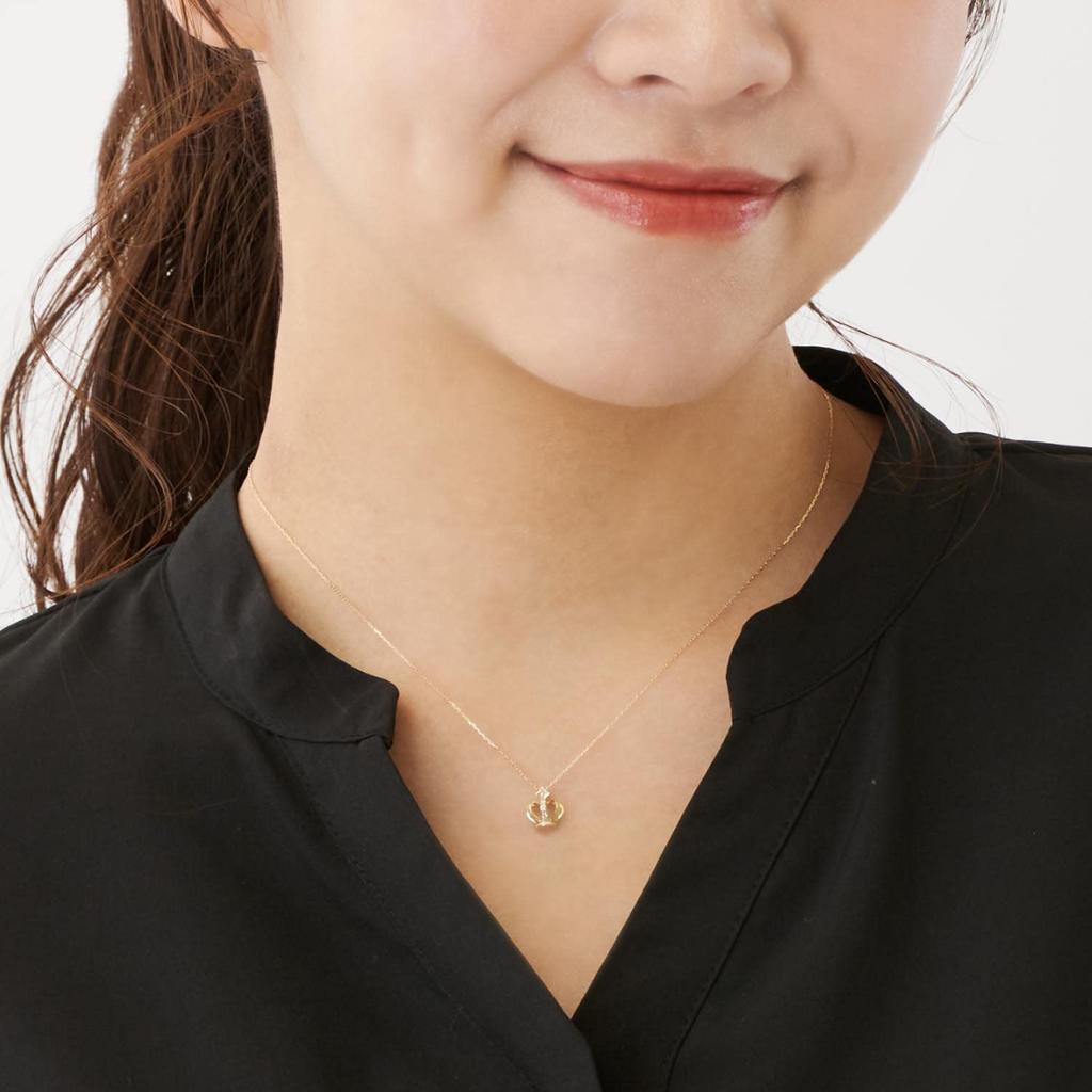 Sears Crown Necklace for 10K Yellow Gold with Women, 0.02ct Diamond, Sp51-0007-yg