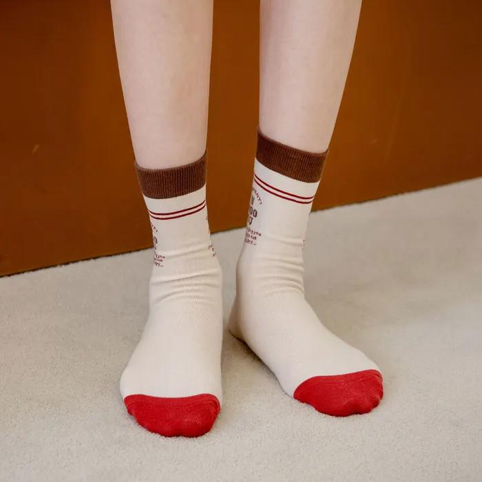 S34_NMOO SIGNATURE SOCKS_бежевый