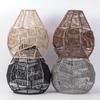 Handwoven Wicker Lampshade Rattan Pendant Lamp Shade Paper Rope Chandelier Cover for Restaurant