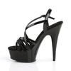 Women's Shoes High Heel Sandals Sexy Fashion Thin Heel Open Toe Cross Thin Band Black 15cm Heel 5cm Platform YKC