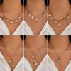 Fashion Sense Sun Set Zircon Necklace Female Geometric Alloy Love Tassel Clavicle Chain