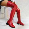 Fashion Women's Sexy Red Over The Knee Boots 2024 Thick Heels Motorcycles Long Boots Woman Plus Size 43 Thigh High Boots Nightclub Shoes