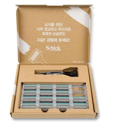 Schick Quatro 4 титановых лезвия 14 комплектов + бритва