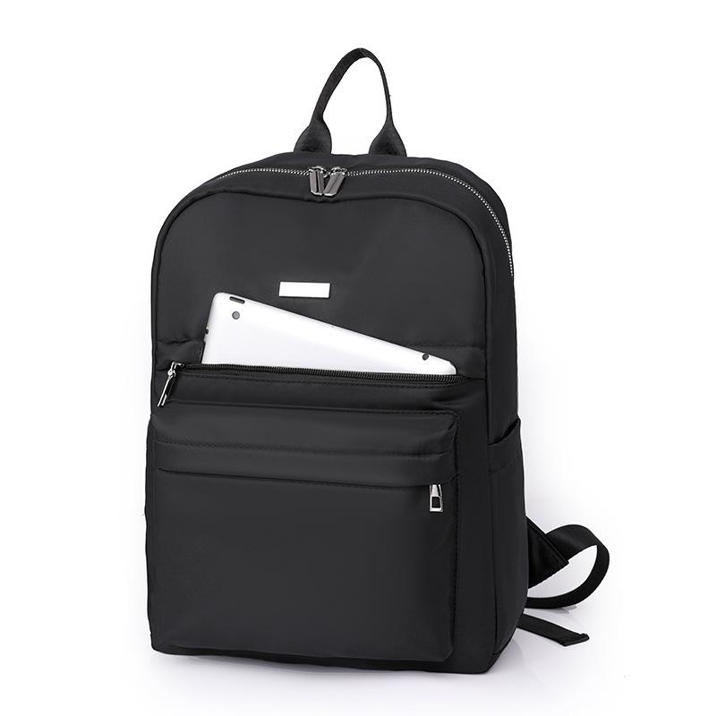 Women Solid Color Large Capacity Backpack Nylon Water-Repellent Backpack AVE