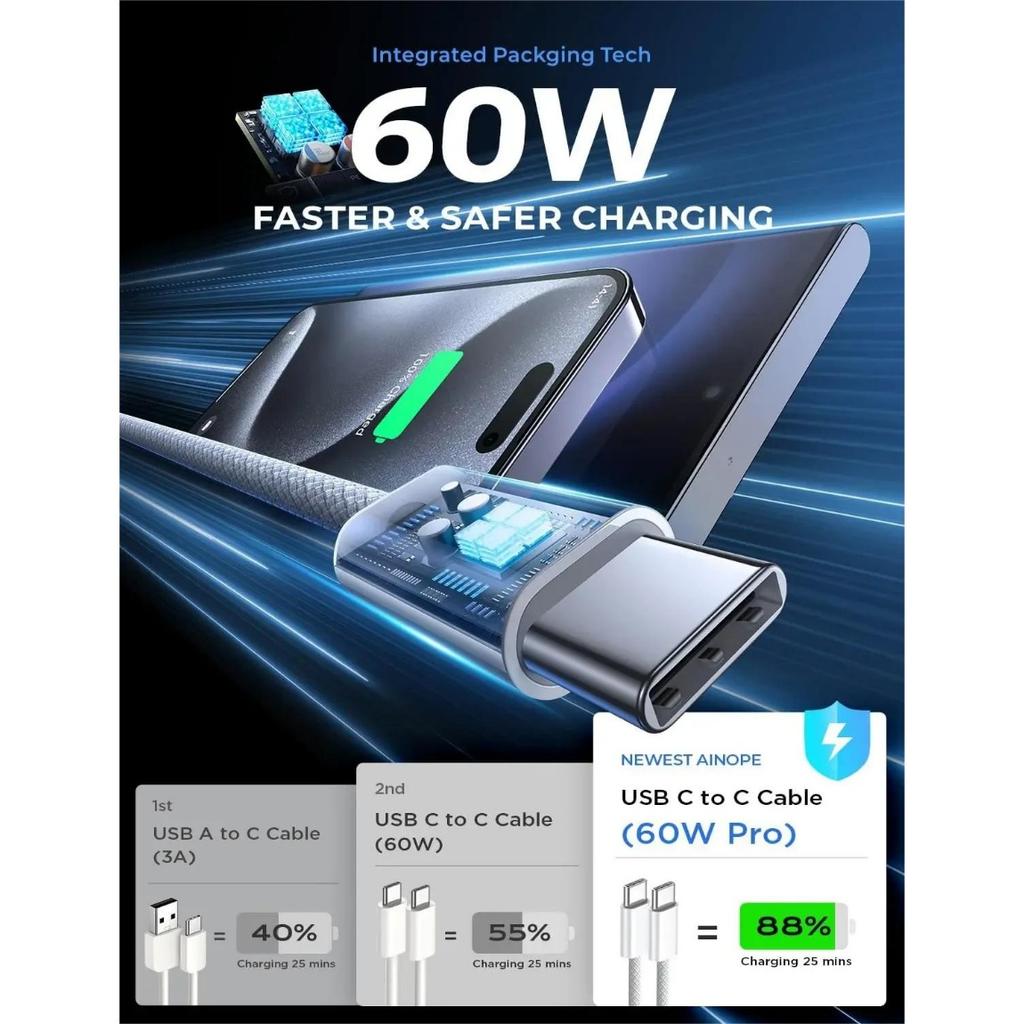 Для iPhone 15 Pro Max 60 Вт PD плетеный кабель для быстрой зарядки 15Pro USB-C 15 Plus Type-C кабель для передачи данных