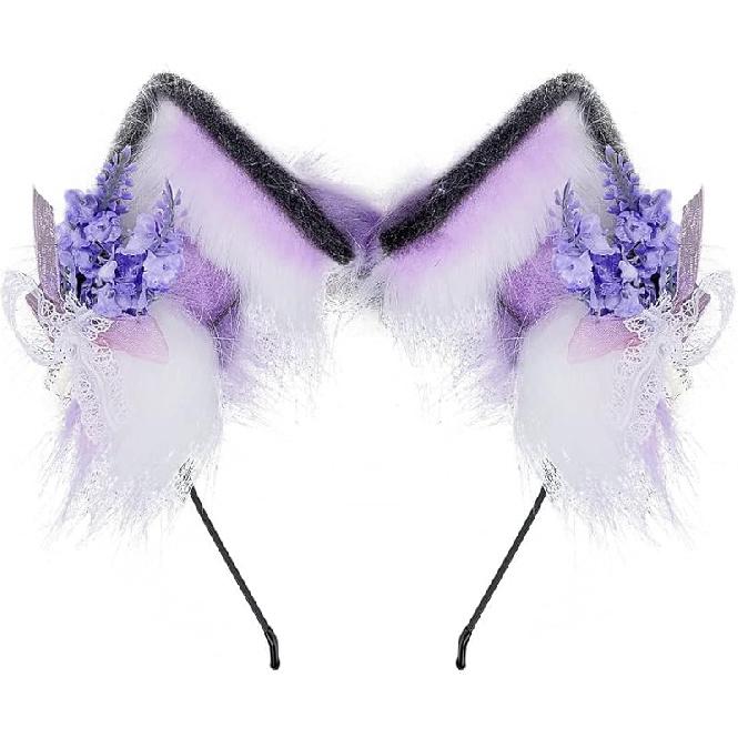 VIGVAN KYC Анимальные ушки Каваи Плюшевые Кошачьи ушки Заколка Головной убор Хэллоуин Косплей