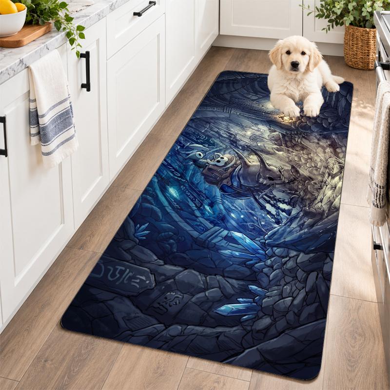 Flannel Kitchen Mat Hollow Knight Soft Area Rug Non Slip Floor Carpet Home Decoration