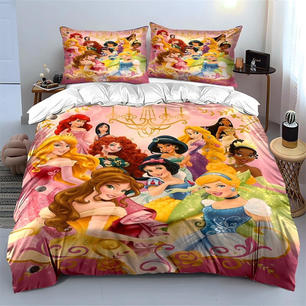 Princess-Themed Bedding Set for Kids Bedding set (1 duvet cover, 2 pillowcases, duvet not included)