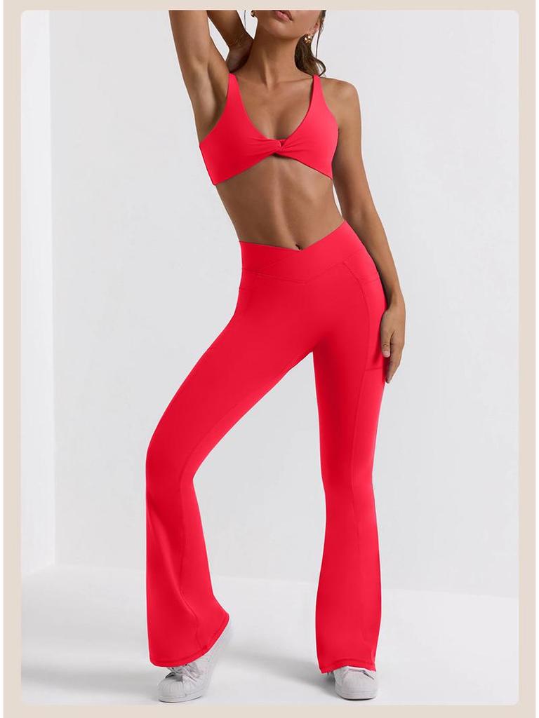 Комплект сексуального нижнего белья Cross-Border: Спортивный бюстгальтер-комбинезон и штаны для йоги с высокой талией