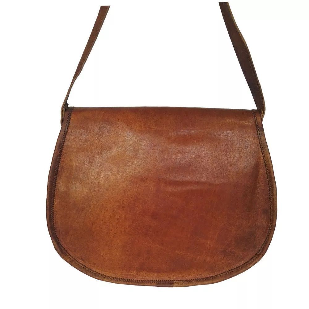 Women New Handmade Natural Goat Leather Vintage Messenger Bag