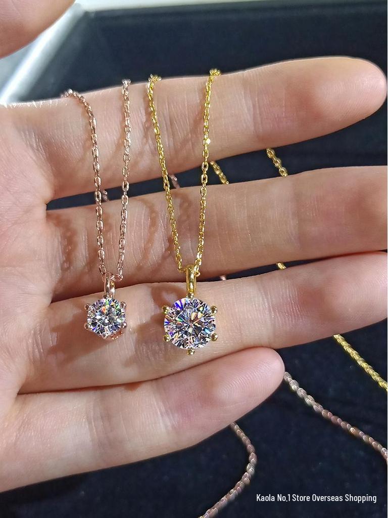 Корейское простое ожерелье из титановой стали с подвеской из циркония - универсальная, изысканная цепочка на ключицу для женщин