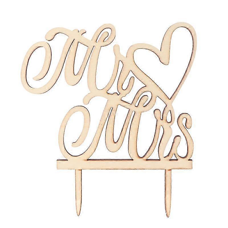 Cake Topper " Mr & Mrs "wood Wedding Cake Decorations (wood Colour)