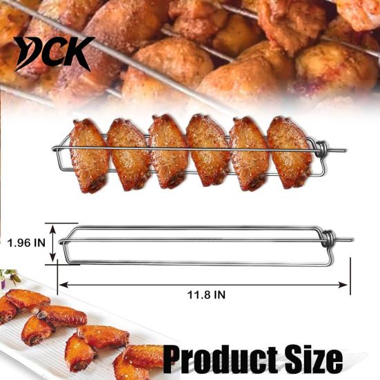 Professional BBQ Meat Turner Chicken Wing Grill Skewers, Stainless Steel Barbecue Wings Fork, Heat Outdoor Grilling Accessories Resistant Clamping