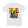 Autism ADHD Funny Skeleton Meme Tshirts Men Women Clothing Vintage Gothic Short Sleeves Tshirt Cotton Summer Oversized T Shirt