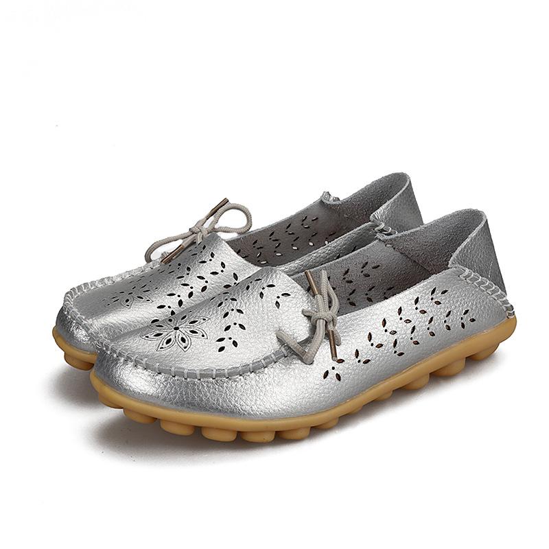 Весенне-осенние туфли в горошек с низким вырезом и плоской подошвой