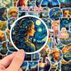 50 Наклеек «Звездная ночь» Ван Гога Всемирно известные картины Искусство Масляные картины Ветер Любимый Ван Гог Звезда Тайна Личность Сделай сам Наклейки
