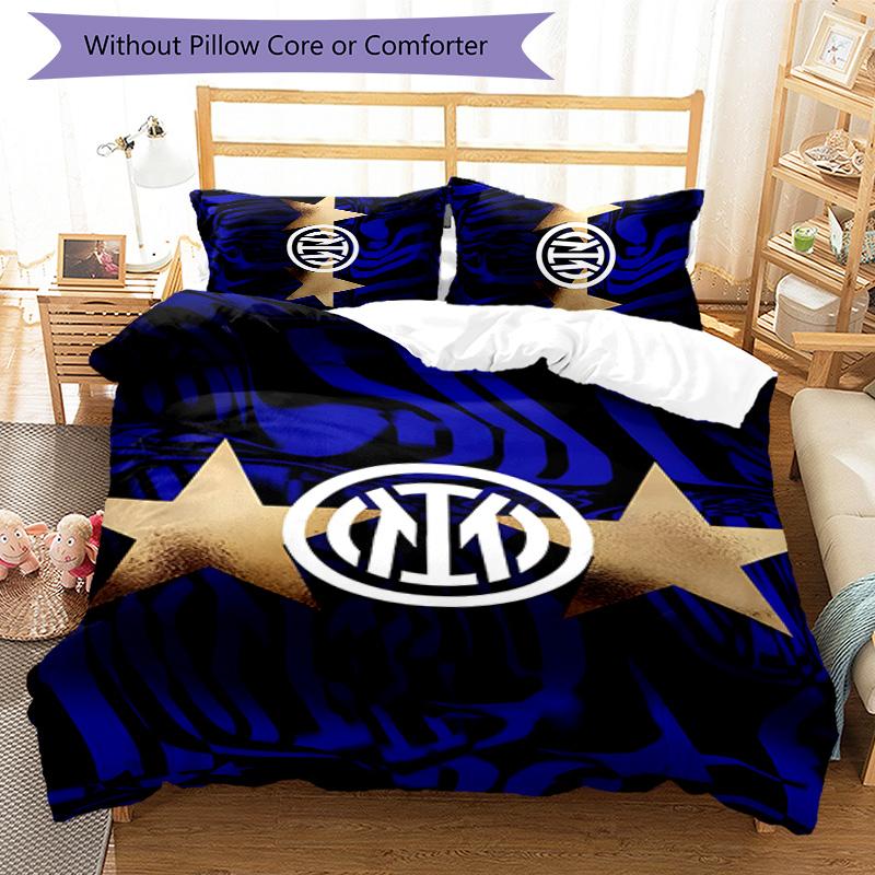 3pcs I-Internazionale Milano (8) Design Cover Set - HD Printed Bedding with 1 Cover and 2 Pillowcases - Perfect for Home and Dorm Decor