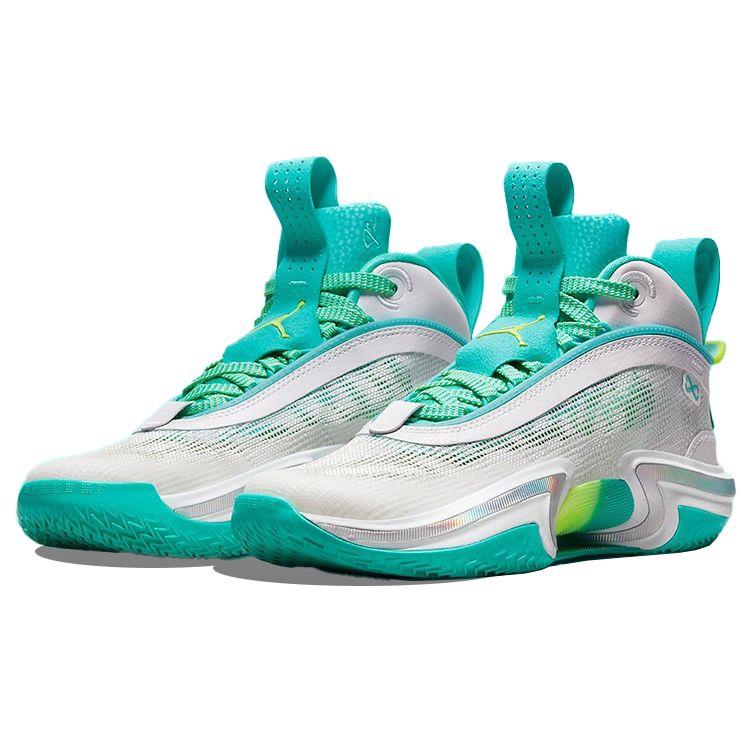 Кроссовки унисекс Guo Ailun x Air Jordan 36 PF Global Game бело-бирюзово-зеленые DM0796-107