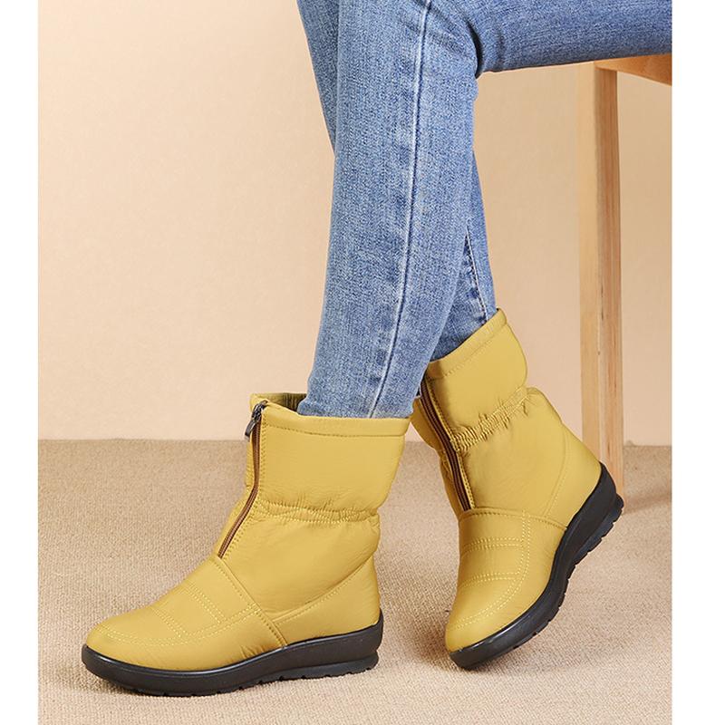 Зимняя обувь 2025 года Красочная Современная Мода Женские Снежные Ботинки Плоская Нескользящая Водонепроницаемая Женская Обувь до Щиколотки Теплый Плюш Большой Размер 41
