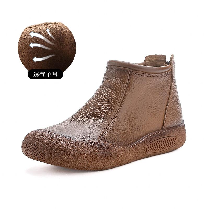 Высококачественные женские ботинки из натуральной кожи женские водонепроницаемые ботинки модные женские ботинки на шнуровке на платформе коричневые ботинки
