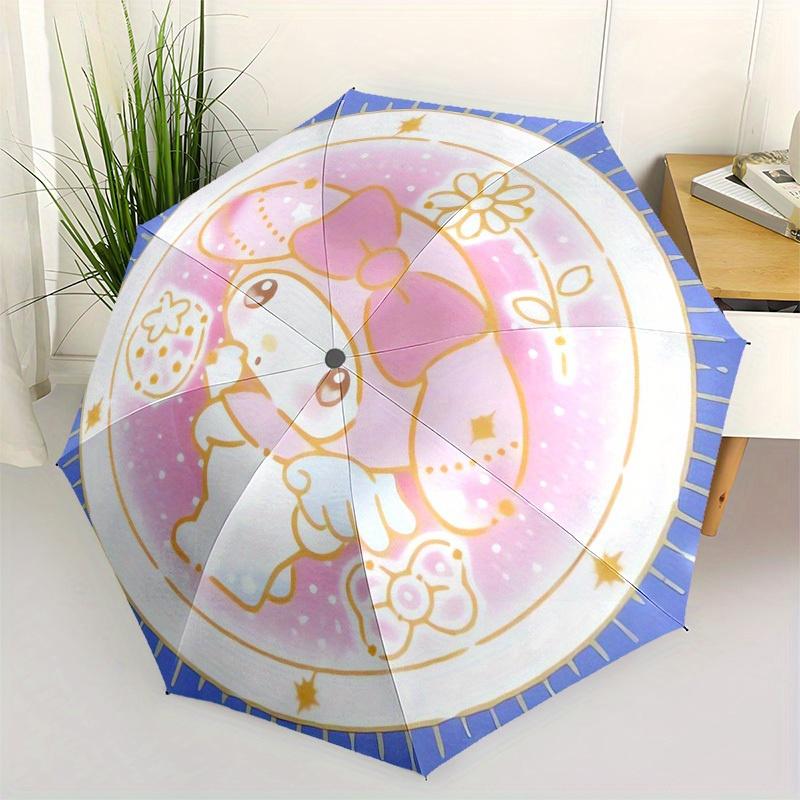 1pc My Melody Pastel ArtworkUmbrella with Plastic Handle,Suitable for All Seasons Home Travel Outdoor UmbrellaSanlio145