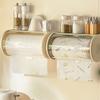 Wall Mount Paper Towel Storage Rack Napkin Holder with Clear Lid Convenient Tissue Dispenser for Kitchen and Bathroom
